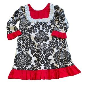 Lolly Wolly Doodle | Dresses | Lolly Wolly Doodle Girls Red White Chevron Christmas Dresses Size 4